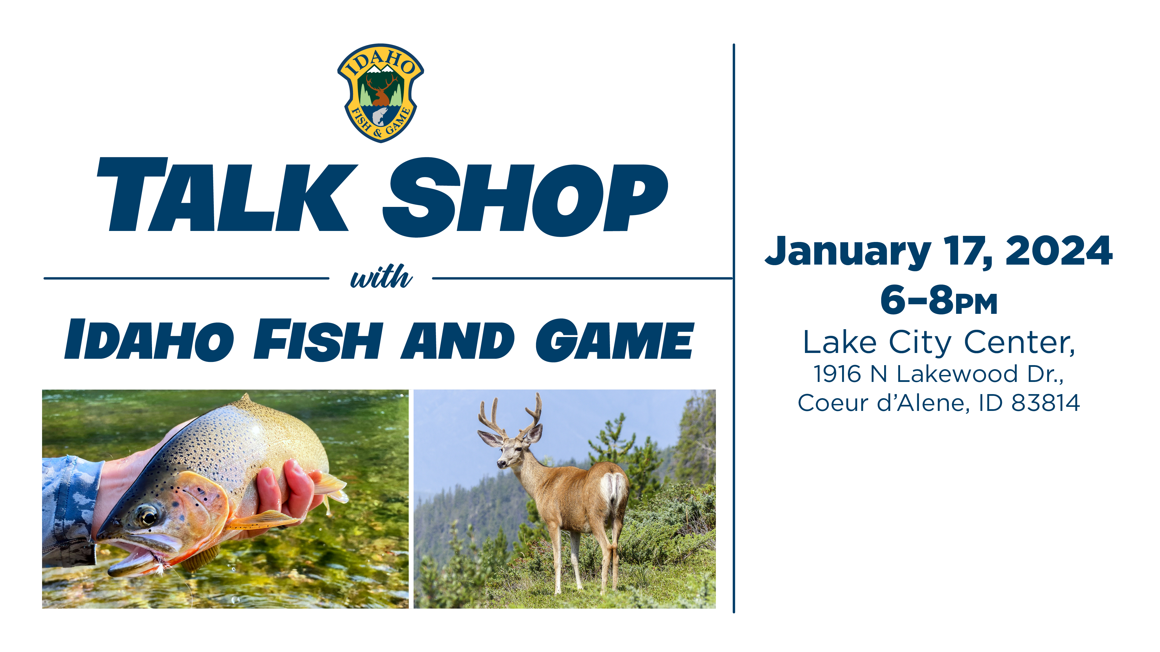 First “Talk Shop with Idaho Fish and Game” gathering will be held on January 17 in Coeur d’Alene