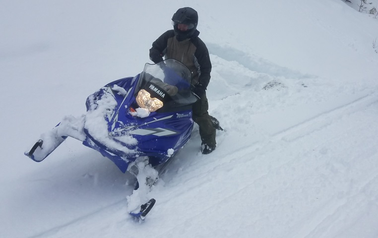 What not to do on a snowmobile