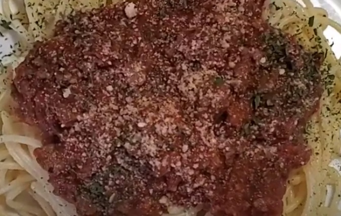 Elk Meat Sauce with Pasta…..yum……