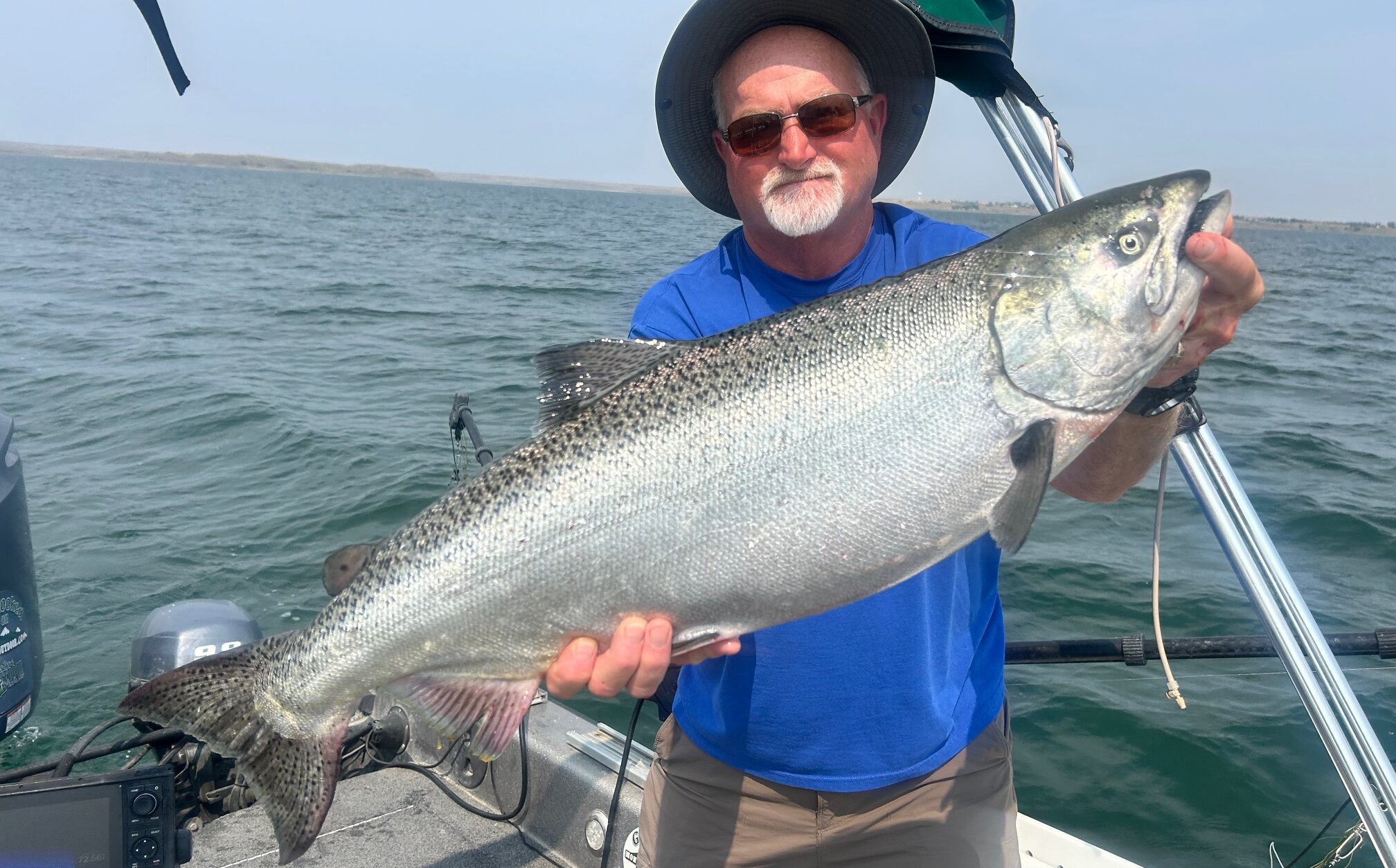 Rueb and Captain Score a Salmon