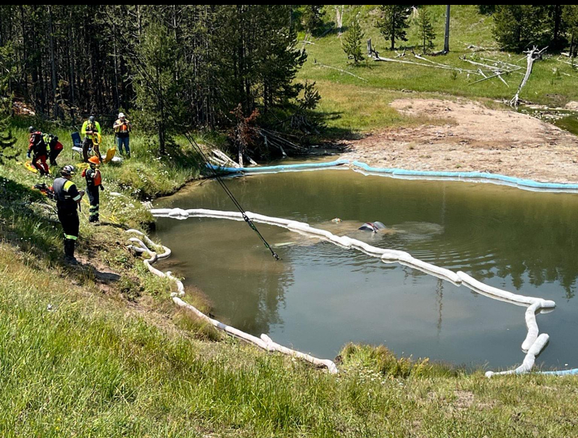 Fully submerged vehicle removed from thermal feature in Yellowstone National Park