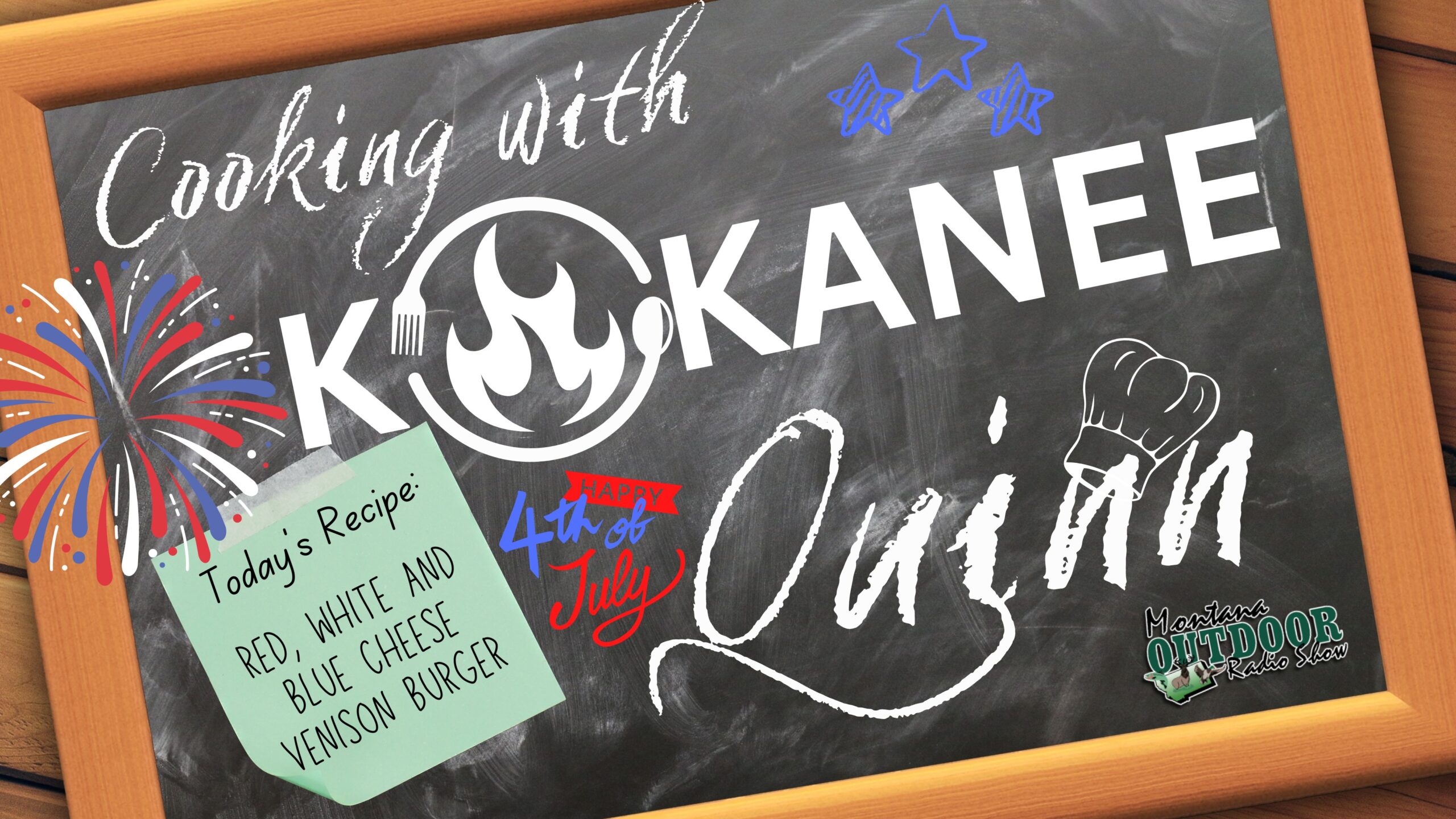 Cooking with Kokanee Quinn: Red, White and Blue Cheese Venison Burgers!