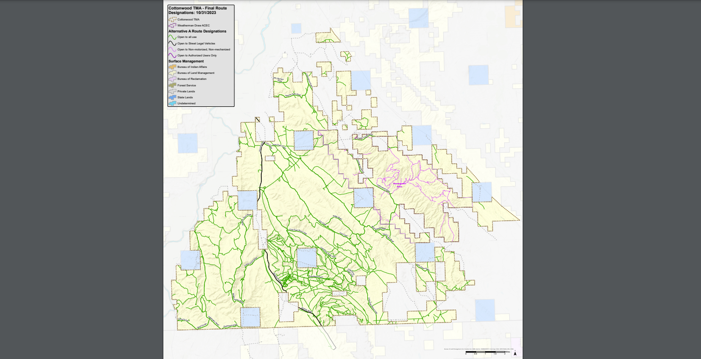 BLM seeks comments on Cottonwood / Weatherman Draw Travel Management Plan
