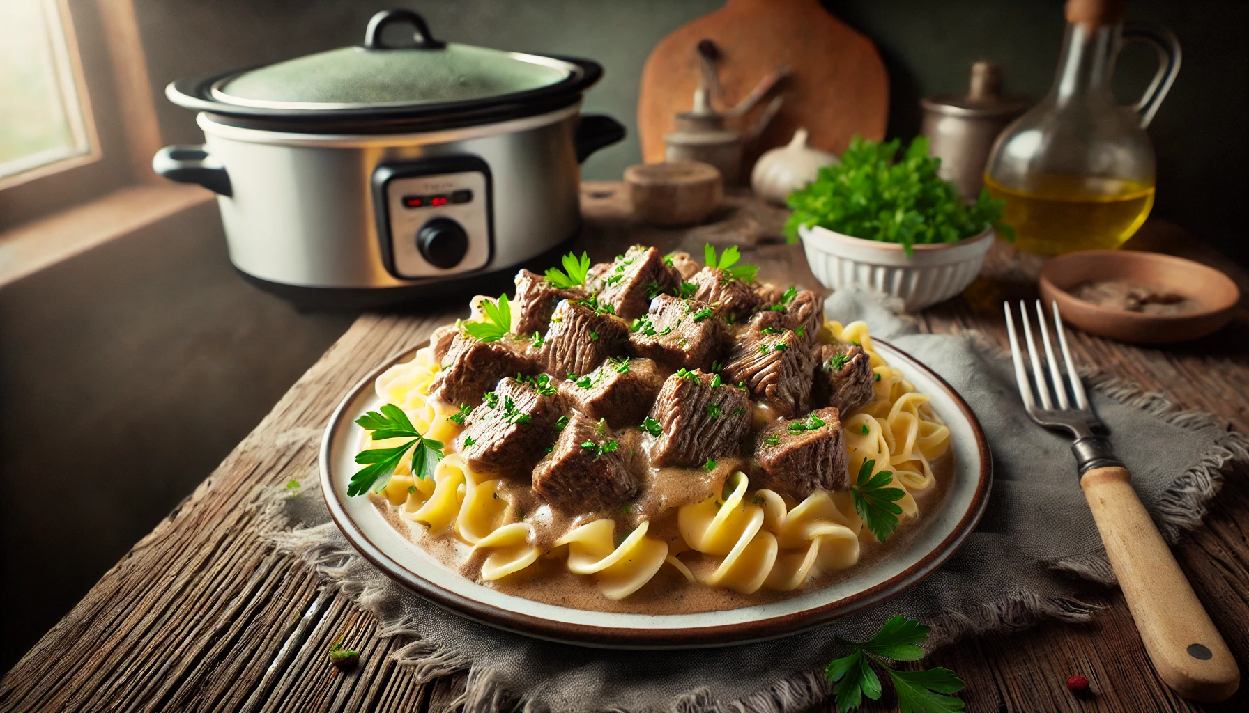 Super Simple Slow Cooker Moose Stroganoff Recipe