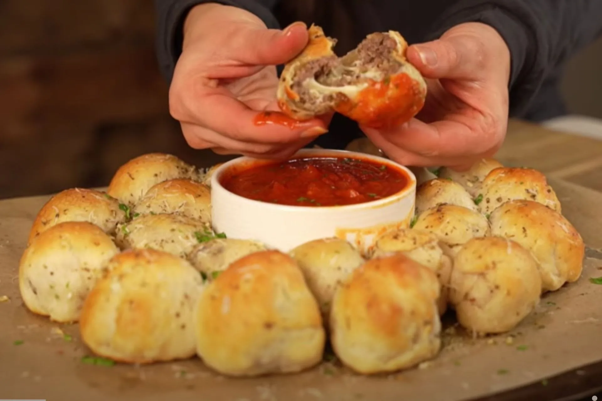 Cheesy Pull Apart Venison Meat Ball Bombs Recipe