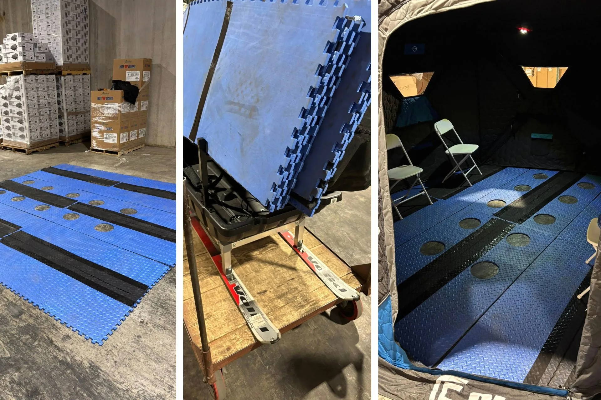 DIY Ice Fishing Hole Cover Hack: Warmer Feet in an Ice Shelter (Clam X600 Setup)