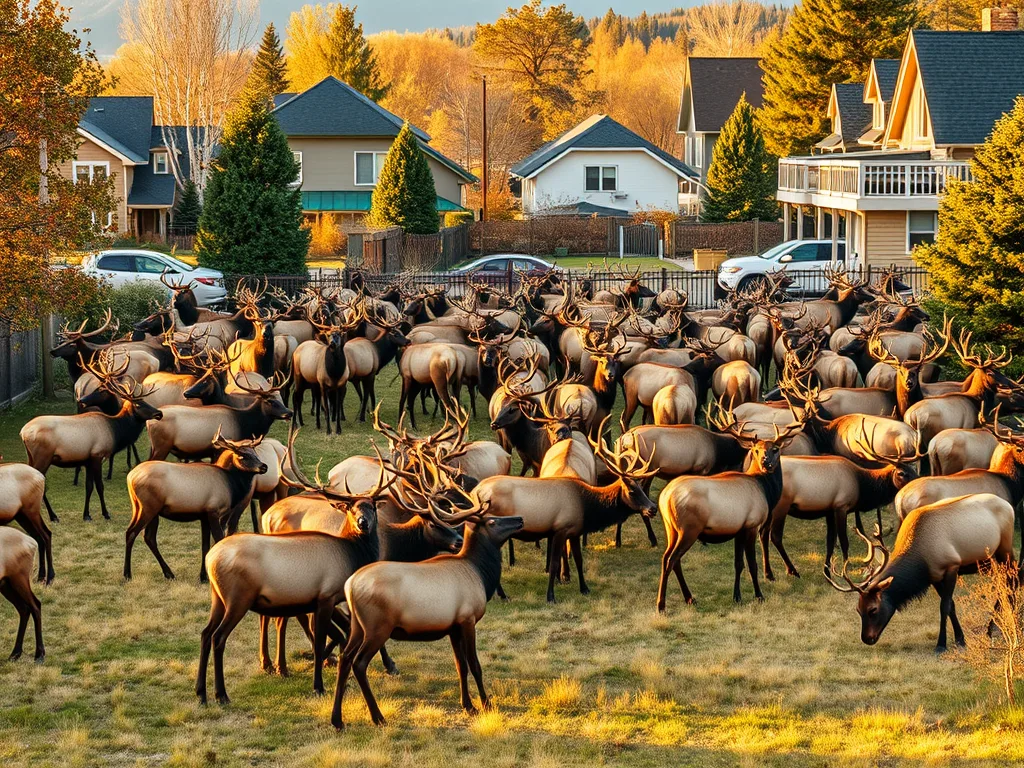 Massive Elk Herd Roams Through Colorado Neighborhood Yards, Stuns Mom and Daughter