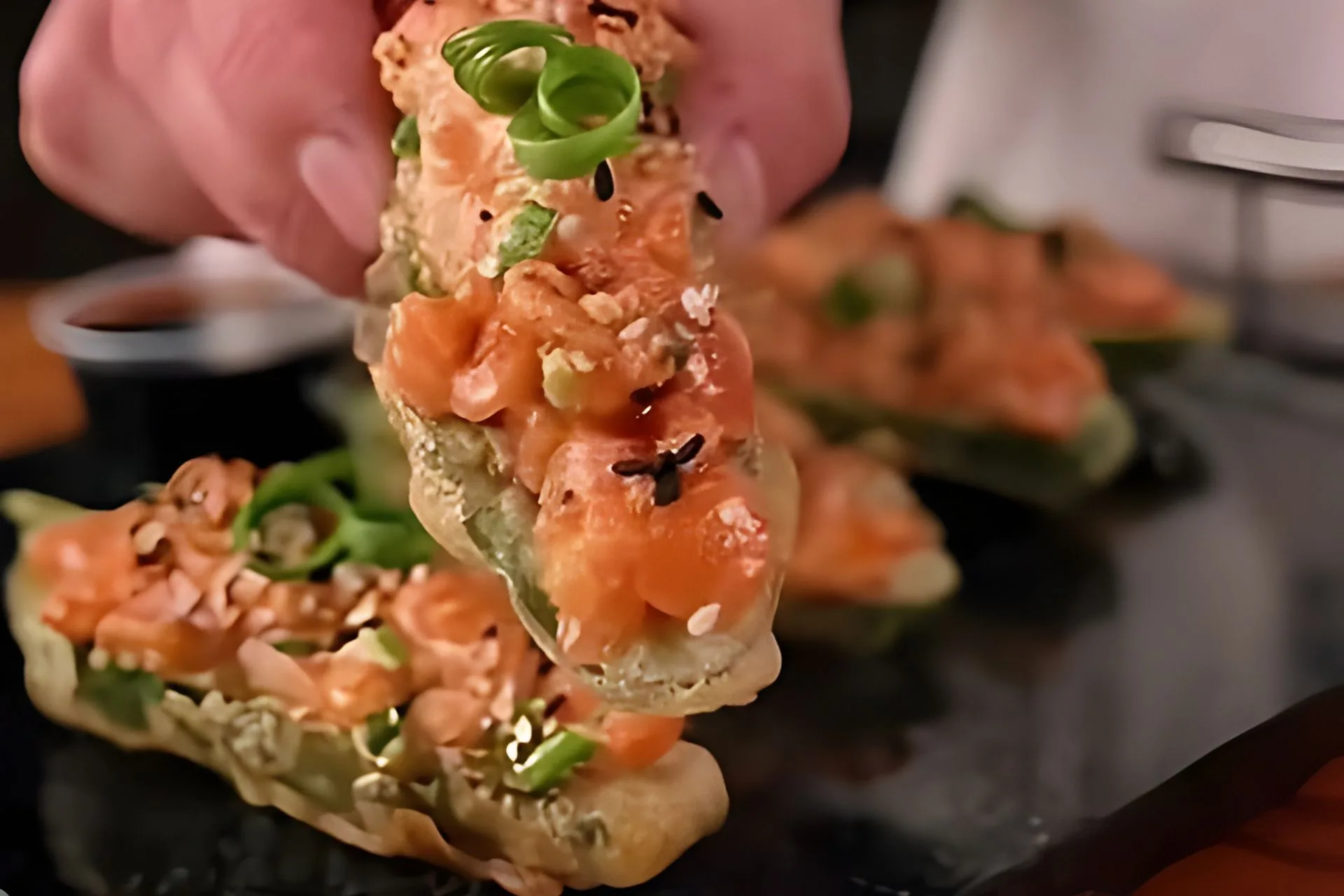 Spicy Salmon Jalapeno Poppers